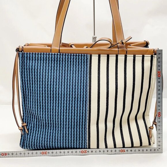 LOEWE Tote Bag Yellow Canvas 550-071725 - Picture 2 of 13